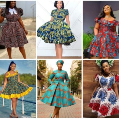 Ankara Short Flare Gowns 30+ Latest and Trending Styles For Any Occasion