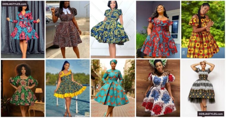 Ankara Short Flare Gowns 30+ Latest and Trending Styles For Any Occasion