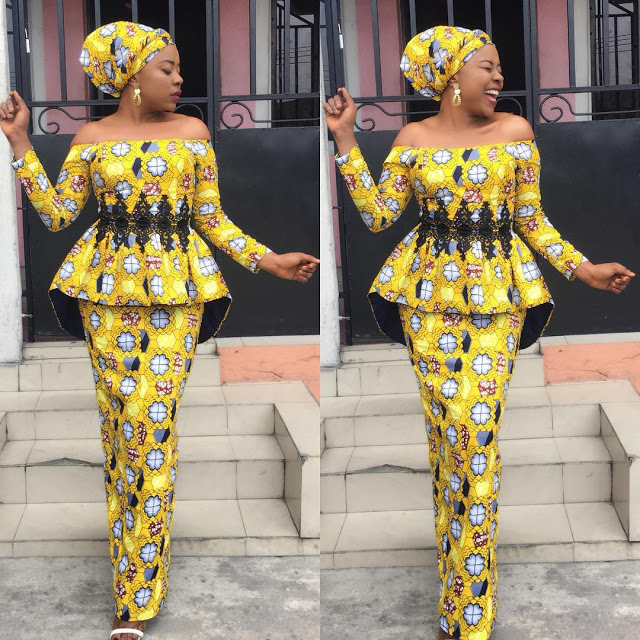 ankara skirt and blouse style and design for wedding, native ankara skirt and blouse design, beautiful trending ankara skirt and blouse for wedding, ankara skirt and blouse styles for asoebi, asoebi ankara skirt and blouse, Beautiful Ankara Skirt And Blouse Styles 2018