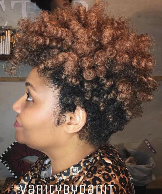 Two-Tone Short Natural Hairstyle