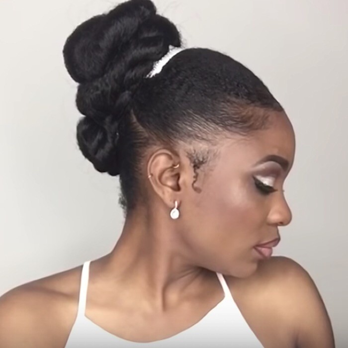 20+ Natural Hair Updos to Slay Your Wedding Day (12)