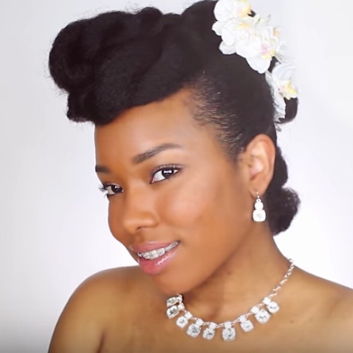 20+ Natural Hair Updos to Slay Your Wedding Day (4)