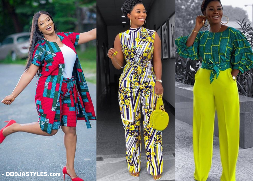 25 Ankara Designs For Women -African Dresses Styles Trousers, Kimono, Jumpsuits and Tops