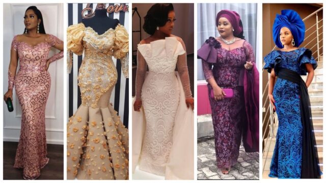 30 PHOTOS: Aso-Ebi Lace Styles With Trendy And Beautiful Designs For ...