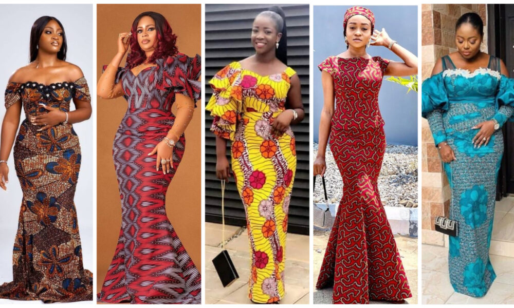 Long Gowns In Ankara For Weddings, Churches, And Engagements | OD9JASTYLES