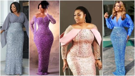 Exquisite Sequence Material Gown Styles in Nigeria