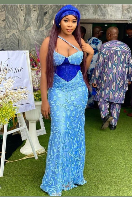 Sky Blue Colour Aso-Ebi Styles