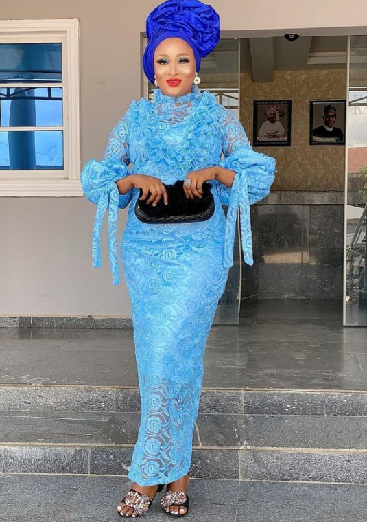 Sky Blue Colour Aso-Ebi Styles