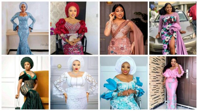 Elegant Damask Styles For OwambeParties With Heels And Bags