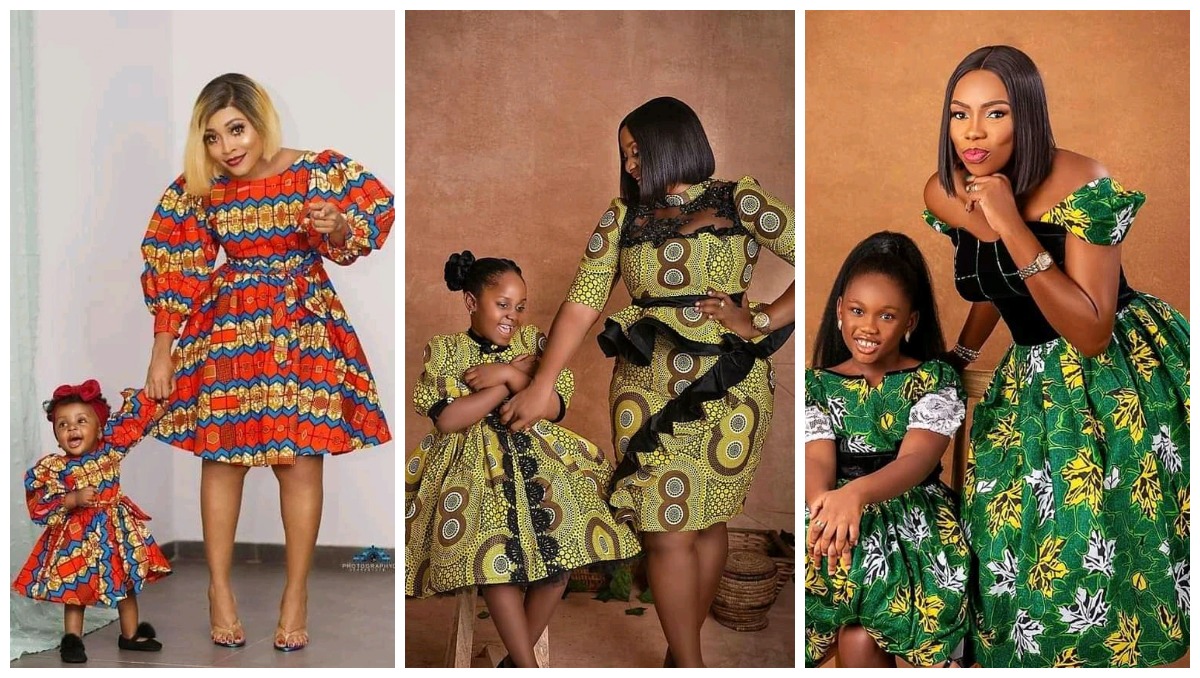Mothers Check Out These Beautiful Matching Ankara Outfits To Rock With Your Little Princess