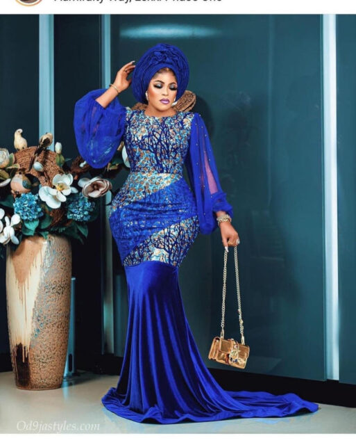 Ovation Owambe Blue Lace Styles- A Must Have For All Wedding Guests