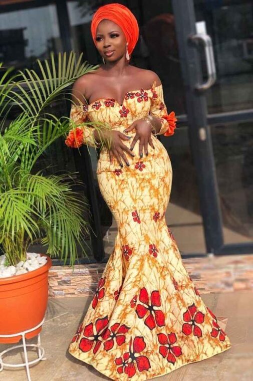 Beautiful Off Shoulder Ankara Styles You Can Wear To Your First Date (34)