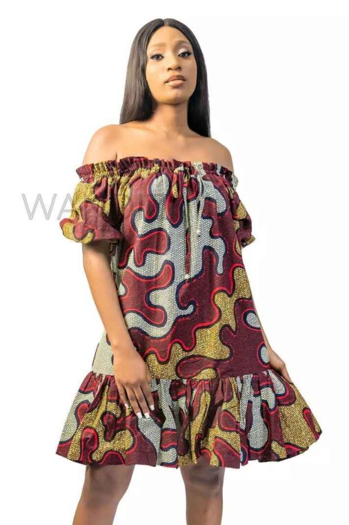 Beautiful Off Shoulder Ankara Styles You Can Wear To Your First Date (45)