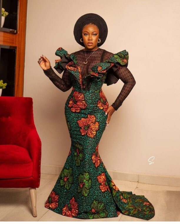 Long Ankara Lace Gowns