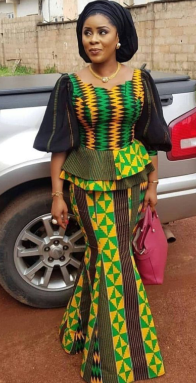 20+ Amazing and Unique Ankara Long Skirt and Peplum Blouse Styles_ - Stylish Naija (1)