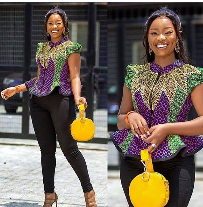 Dazzling Front Zipper Ankara Styles Ankara BlousesTops For Elegant Looks (14)