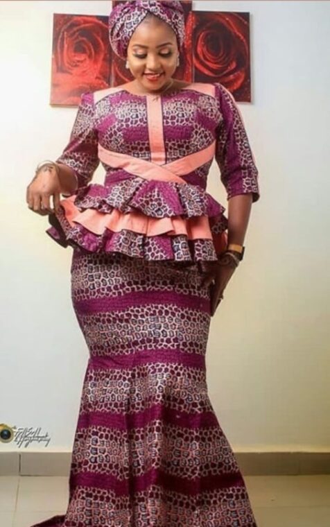 Fascinating Ankara Skirt and Peplum Blouse Styles (11)