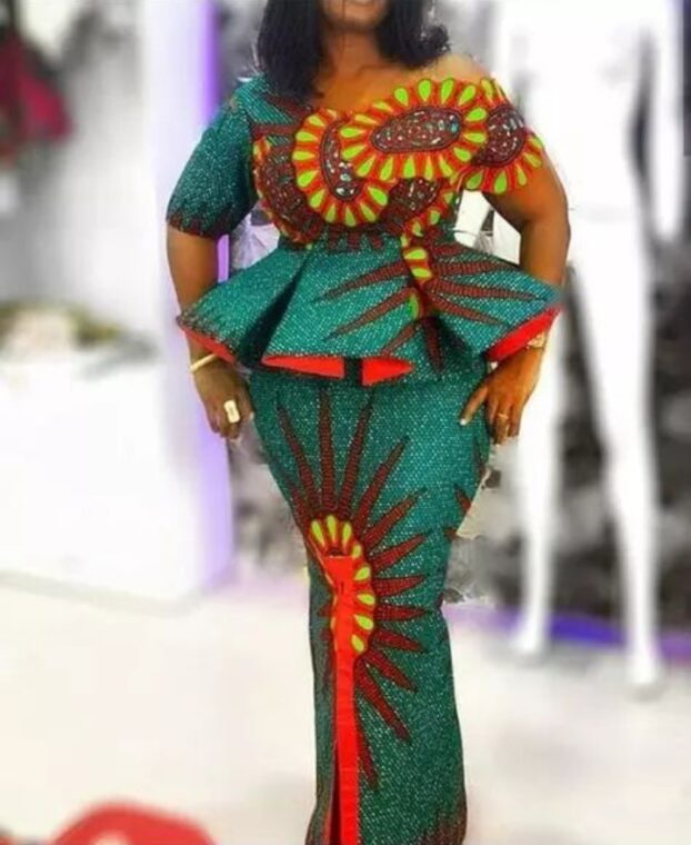 Fascinating Ankara Skirt and Peplum Blouse Styles (17)