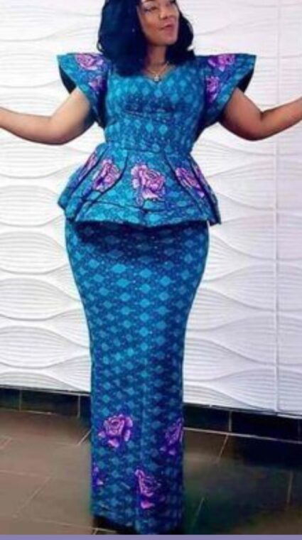 Fascinating Ankara Skirt and Peplum Blouse Styles (25)