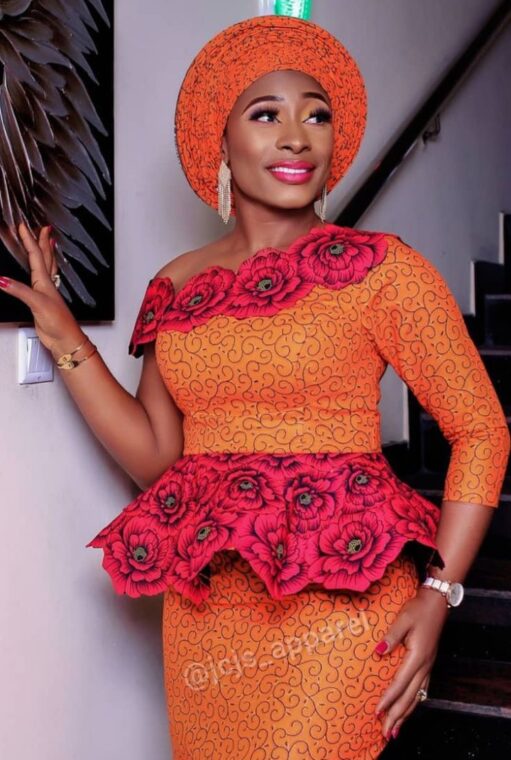 Fascinating Ankara Skirt and Peplum Blouse Styles (26)