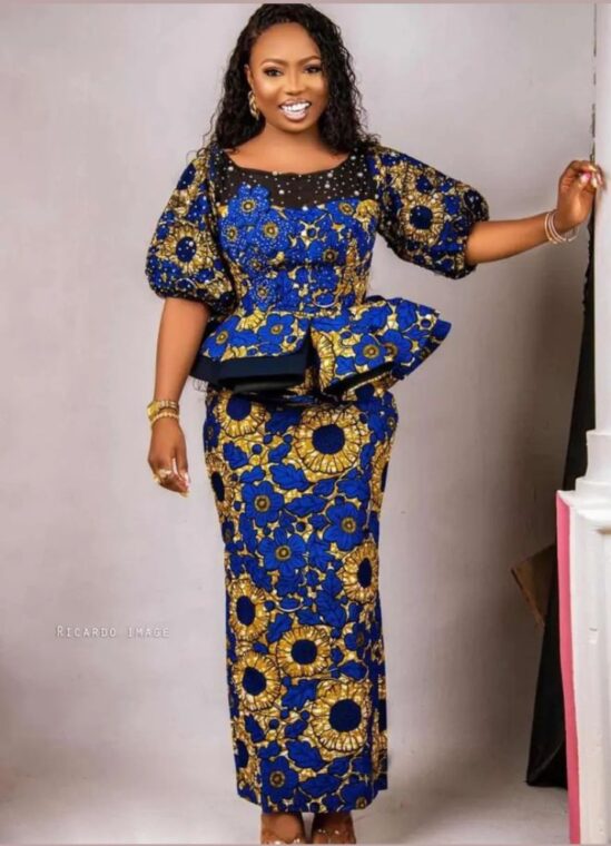 Fascinating Ankara Skirt and Peplum Blouse Styles (29)