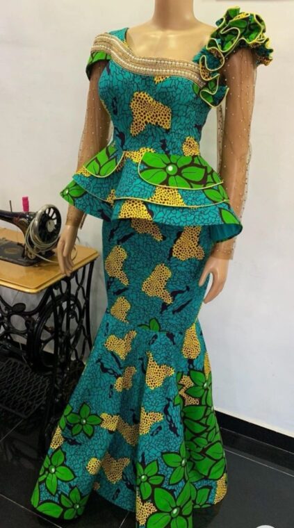 Fascinating Ankara Skirt and Peplum Blouse Styles (9)