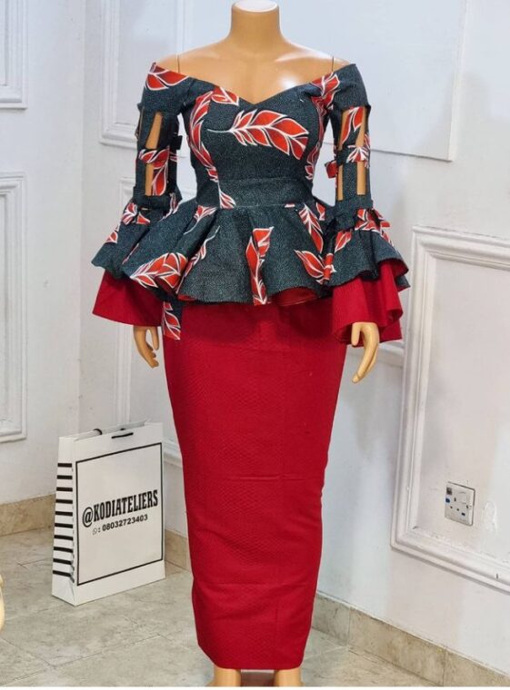 Stylish Ankara Skirts And Blouse Every Mother Should Rock To Sunday Service (20)