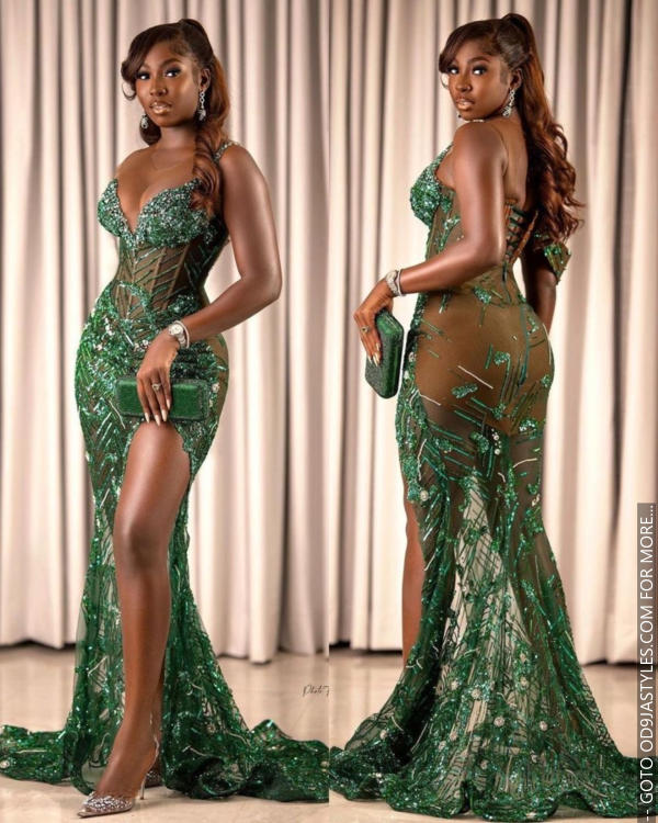 30+ Elegant Emerald, Lemon, or Sea Green Coloured Fabric Styles For Your Next Occasion (43)