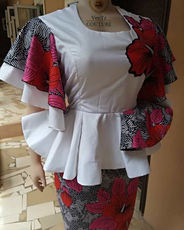 Ankara Skirt and Blouse Styles for Slim Ladies (15)