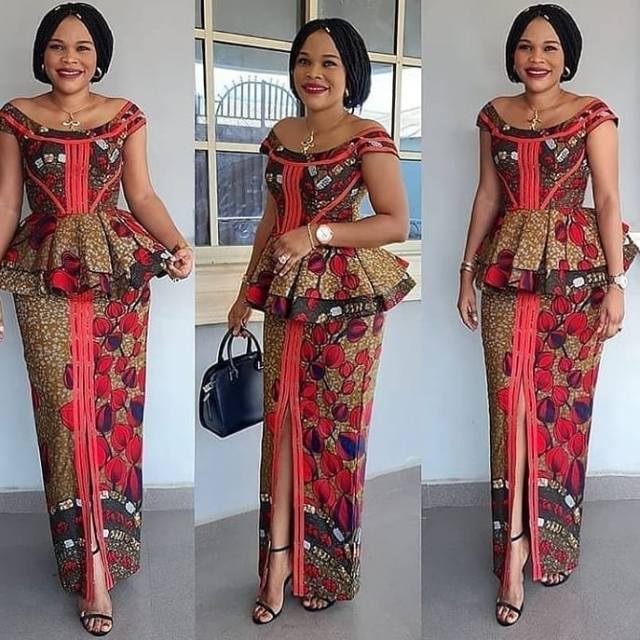 Ankara Skirt and Blouse Styles for Slim Ladies (23)