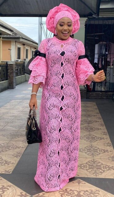 Trending and Attractive Lace Bubu Kaftan Styles For Stylish Ladies ...