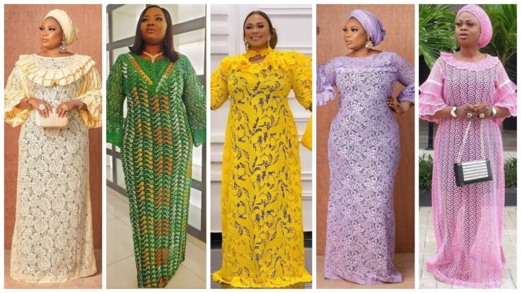 Trending And Attractive Lace Bubu Kaftan Styles For Stylish Ladies