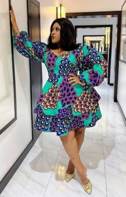 Ankara Short Flared Gowns (28)