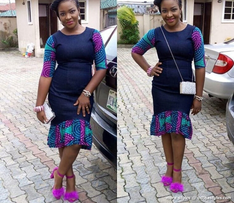 The Most Recent Trends In Ankara Jean Combo Styles For Ladies (10)