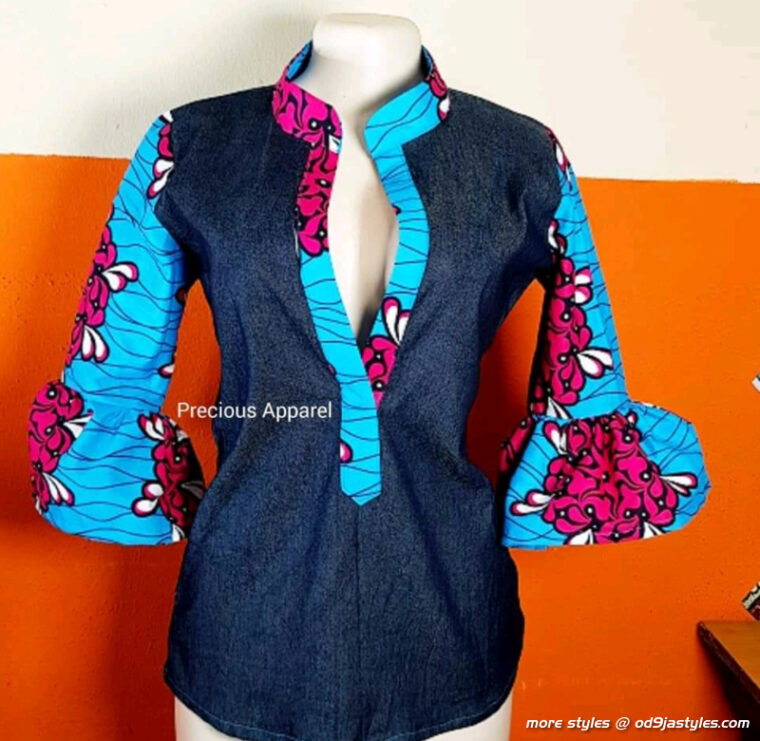The Most Recent Trends In Ankara Jean Combo Styles For Ladies (15)