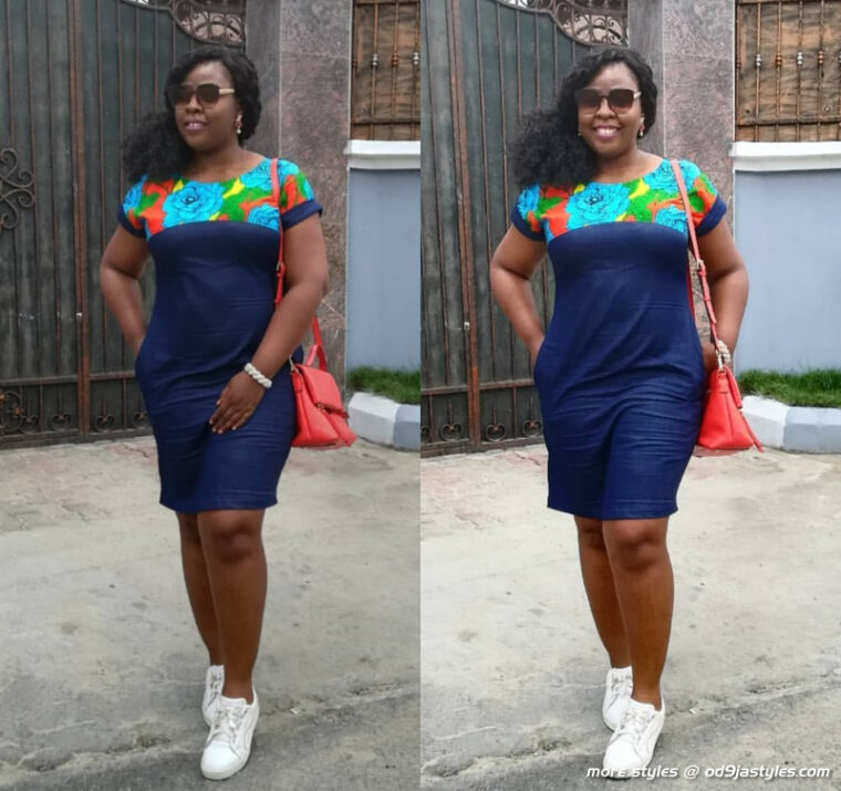 The Most Recent Trends In Ankara Jean Combo Styles For Ladies (19)