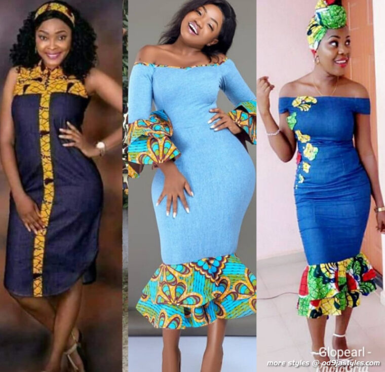 The Most Recent Trends In Ankara Jean Combo Styles For Ladies (2)
