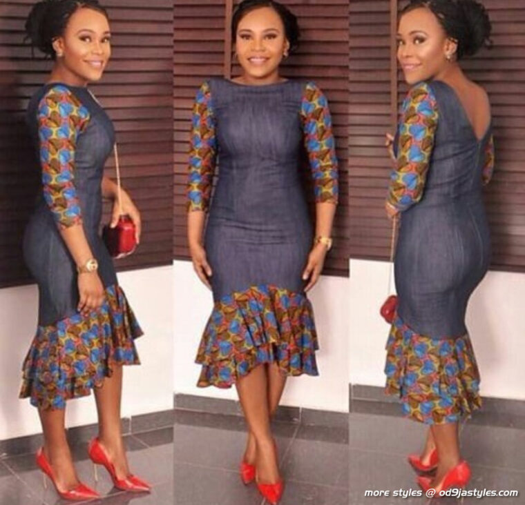 The Most Recent Trends In Ankara Jean Combo Styles For Ladies (22)