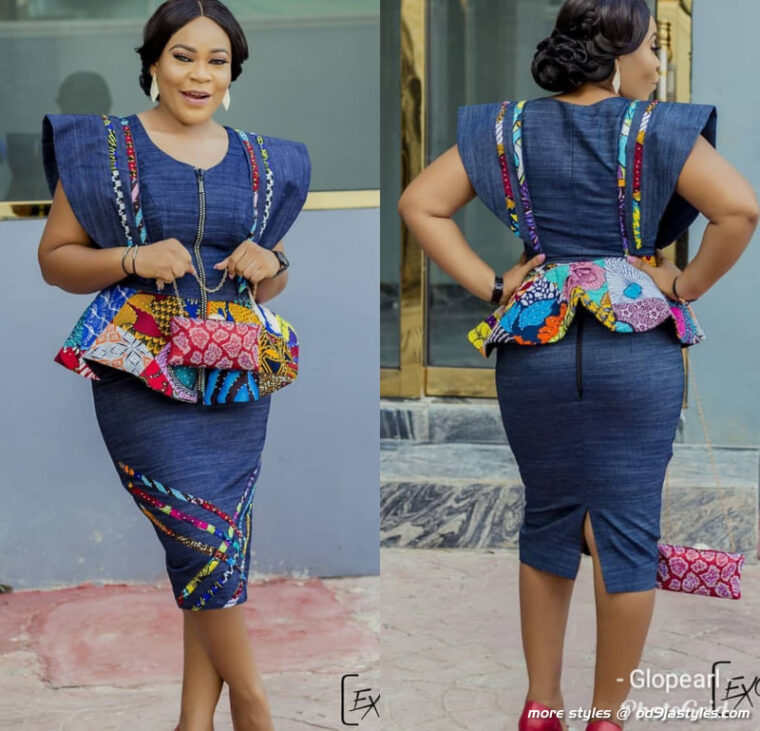 The Most Recent Trends In Ankara Jean Combo Styles For Ladies (26)