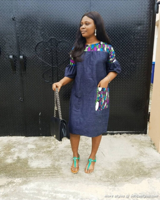 The Most Recent Trends In Ankara Jean Combo Styles For Ladies (27)