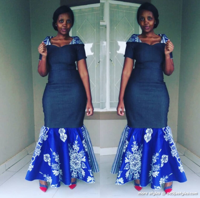 The Most Recent Trends In Ankara Jean Combo Styles For Ladies (30)