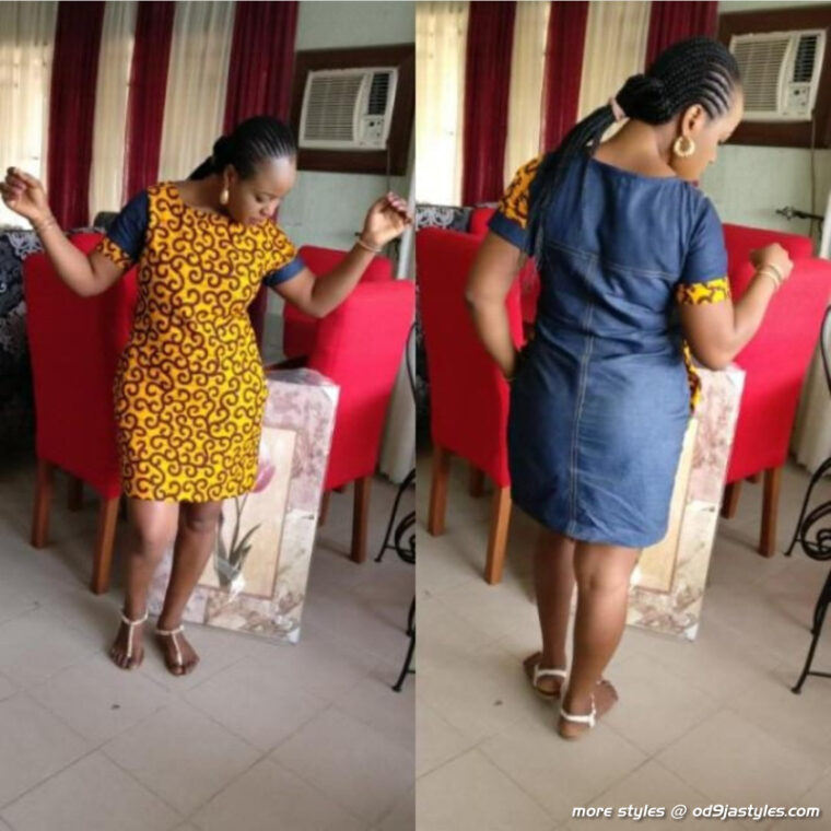 The Most Recent Trends In Ankara Jean Combo Styles For Ladies (35)