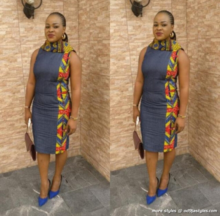 The Most Recent Trends In Ankara Jean Combo Styles For Ladies (36)