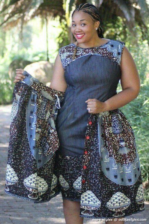 The Most Recent Trends In Ankara Jean Combo Styles For Ladies (42)