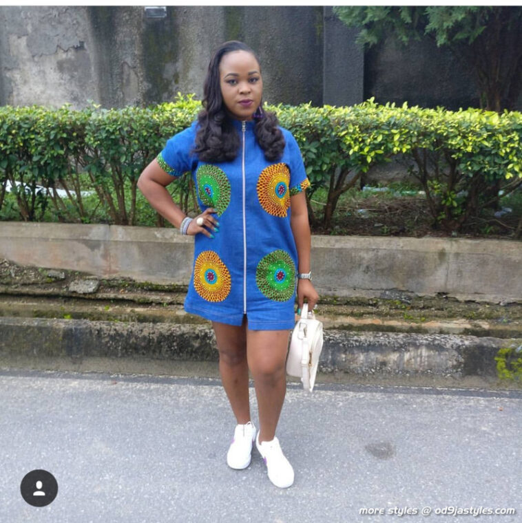 The Most Recent Trends In Ankara Jean Combo Styles For Ladies (53)