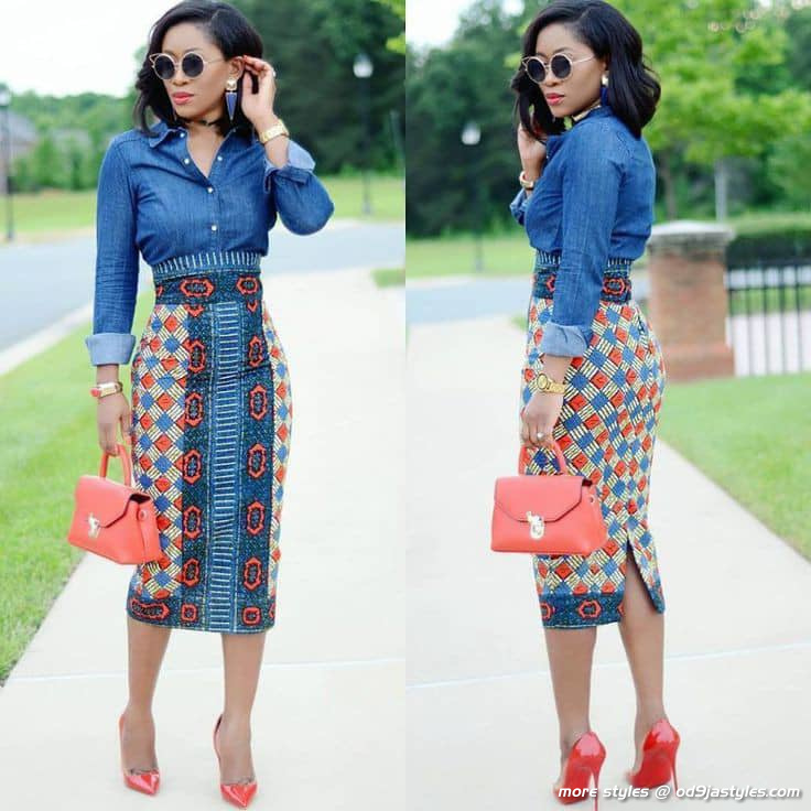 The Most Recent Trends In Ankara Jean Combo Styles For Ladies (58)