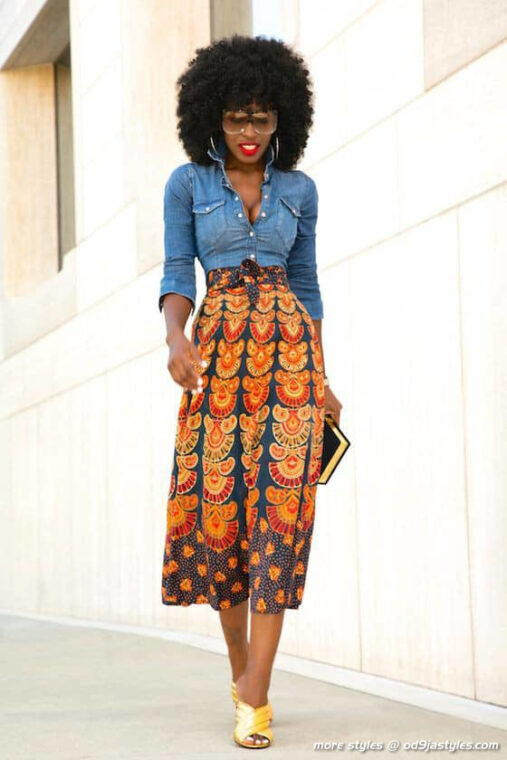 The Most Recent Trends In Ankara Jean Combo Styles For Ladies (60)