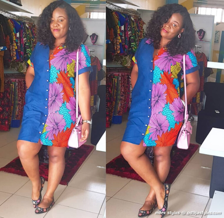 The Most Recent Trends In Ankara Jean Combo Styles For Ladies (7)