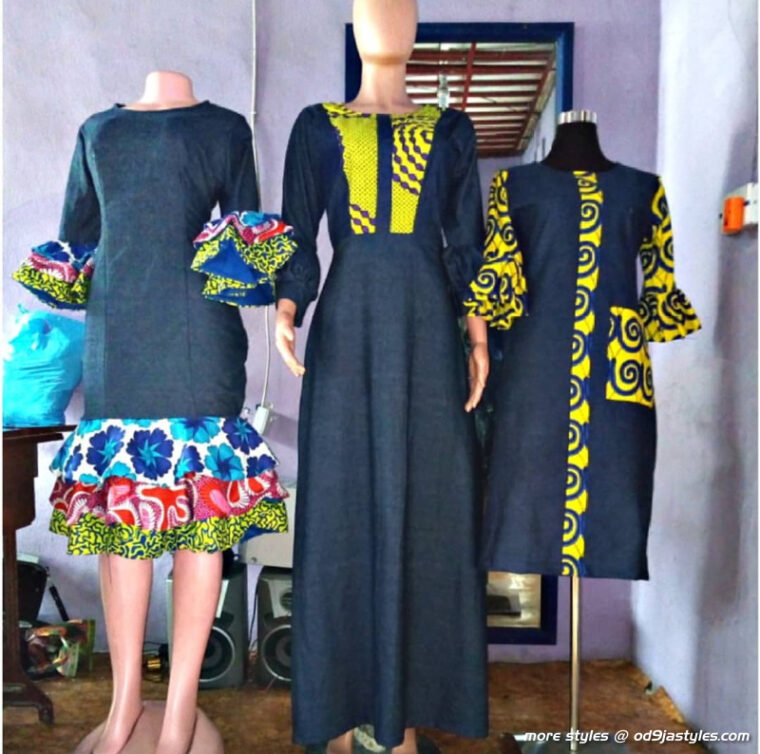 The Most Recent Trends In Ankara Jean Combo Styles For Ladies (8)