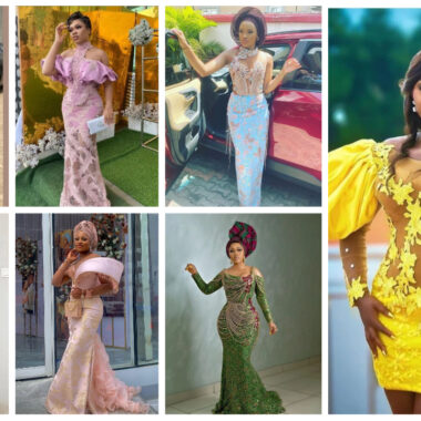Remarkable And Dazzling Lace Long Gown Styles For Party Guests.
